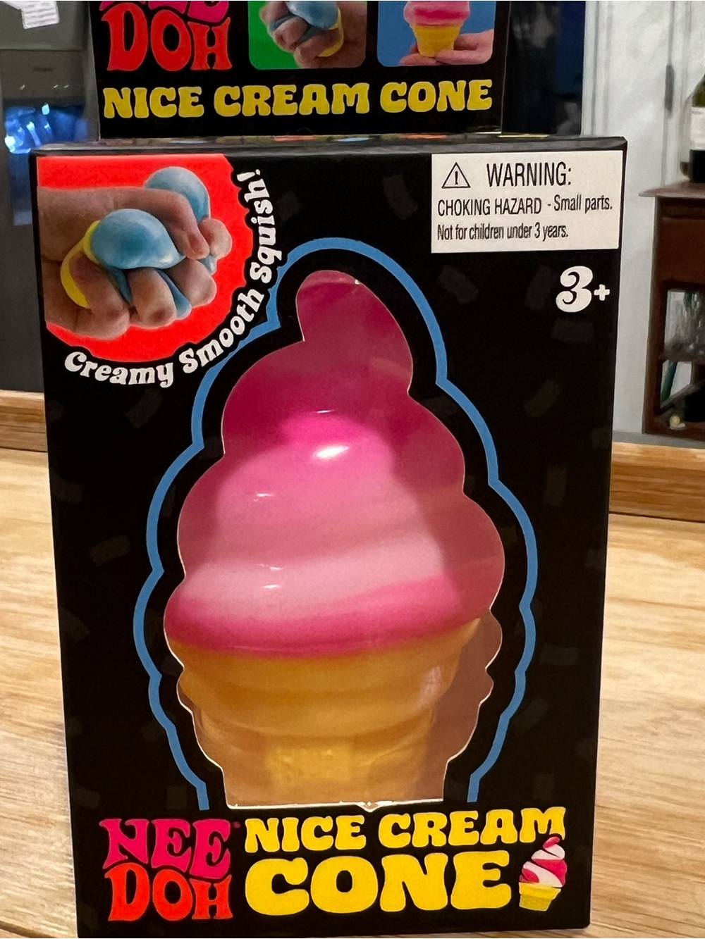 Authentic & Rare NeeDoh Nice Cream Cone Squishy Toy- Pink🍦 ✨